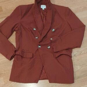 The Kooples Terracotta Double-Breasted Blazer